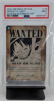 Graded One Piece - Monkey.D.Luffy Wanted Alt Art OP13EN #118 PSA 9 MINT