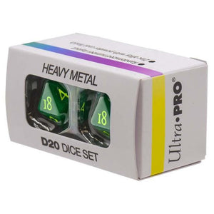 Ultra Pro - Dice - Vivid Heavy Metal Dice 2ea D20 Green