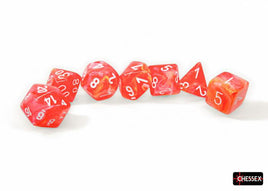 Chessex 27553 - Festive Dahlia/white Luminary Polyhedral RPG Dice Set