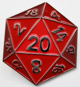 Foam Brain Games Enamel Pin - D20: Red