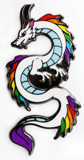Foam Brain Games Enamel Pin - Pride Dragon: Rainbow
