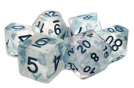 Old School Dice - Luminous: Blue Winter RPG Dice Set