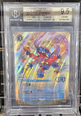 Graded Card - Lorcana - Stitch Experiment 626 #220 Enchanted Beckett 9.5 GEM MINT