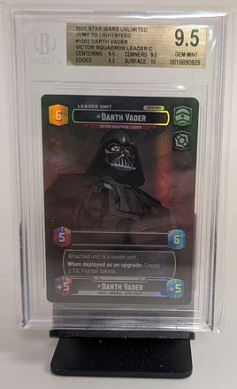 Graded Star Wars Unlimited - Darth Vader Victor Squadron Leader #1002 Showcase Beckett 9.5 GEM MINT