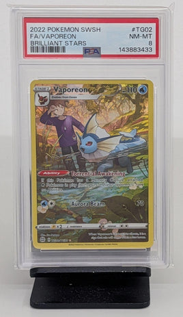 Graded Pokemon - Vaporeon FA #TG02 PSA 8 NM-MT