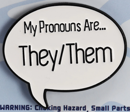 Foam Brain Games Enamel Pin - Speech Bubble: They/Them
