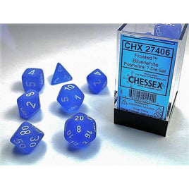 Chessex 27406 - Frosted Blue/white Polyhedral RPG Dice Set