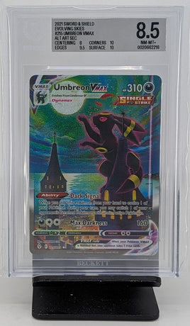 Graded Pokemon - Umbreon VMAX #215 Alt Art Sec Beckett 8.5 NM-MT+