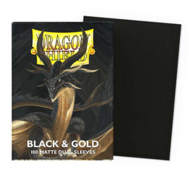 Dragon Shield - Dual Matte Black & Gold Sleeves 100 Count