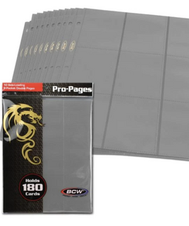 BCW - 9-Pocket Binder Pro Pages Gray 10-Pack