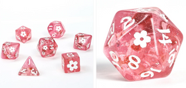 Hymgho - Wyrmforged: Sakura Blossom with White Ink RPG Dice Set