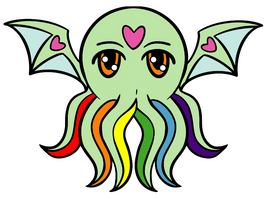 Foam Brain Games Enamel Pin - Pridethulhu Rainbow