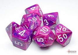 Chessex - 27457 - Festive Violet/white Polyhedral 7-Dice Set