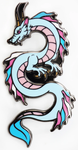 Foam Brain Games Enamel Pin - Pride Dragon: Transgender