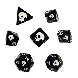 Black Oak - Black Death: Black RPG Dice Set