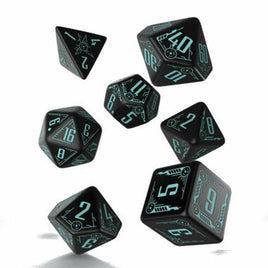 Q Workshop - Dice - Galactic Black & Blue 7pc Set