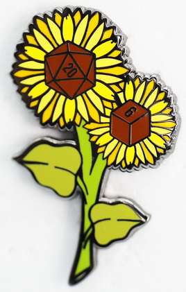 Foam Brain Games Enamel Pin - Hollow Hearts: Dice Sunflower