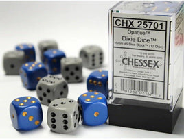 Chessex 25701 - US Civil War Opaque 16mm d6 Dice Block (12 Count)