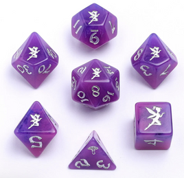 Hymgho - Dice - Pixie Dust Glow in the Dark 7-Dice RPG Set