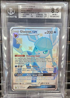 Graded Card - Pokemon - Glaceon GX #SV55 UR Beckett 8.5 NM-MT+