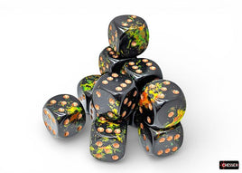 Chessex 24605 - Brush Deep Forest/gold 16mm d6 Dice Block (12 Count)