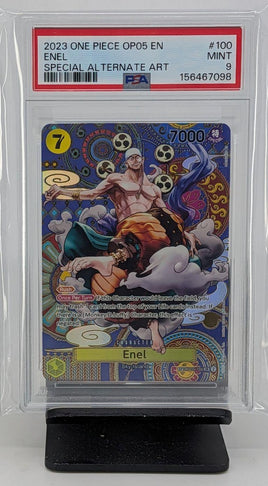Graded One Piece - Enel Special Alt Art OP05EN #100 PSA 9 MINT