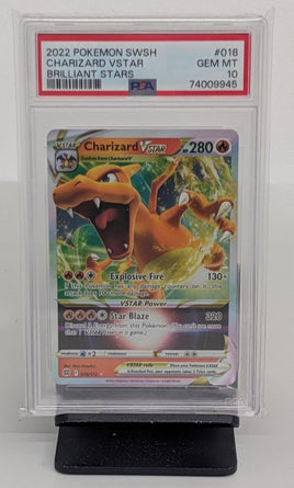 Graded Pokemon - Charizard VSTAR #018 PSA 10 GEM MT