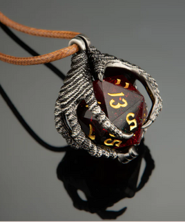 Hymgho - Jewelry - Dragon Claw Necklace with d20 - Silver