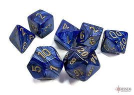 Chessex - 27427 - Scarab Royal Blue/gold Polyhedral 7-Dice Set