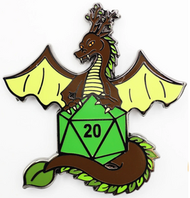 Foam Brain Games Enamel Pin - Dice Dragons: Earth