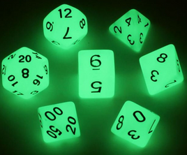 Old School Dice - Glow Dice: Grey RPG Dice Set
