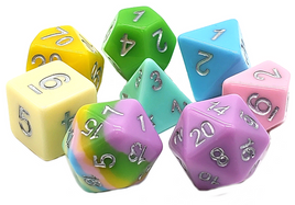 Old School Dice - Gradients: Pastel Rainbow RPG Dice Set