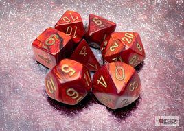 Chessex - 27414 - Scarab Scarlet/gold Polyhedral 7-Dice Set