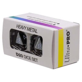 Ultra Pro - Dice - Vivid Heavy Metal Dice 2ea D20 Black