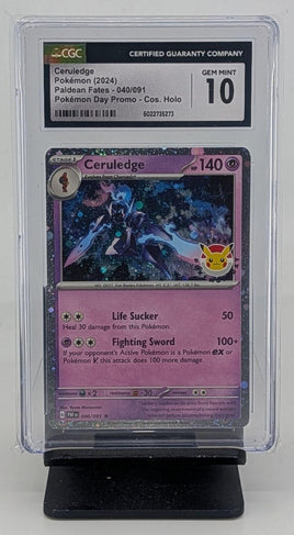 Graded Pokemon - Ceruledge Cos Holo Promo #040 CGC 10 GEM MINT
