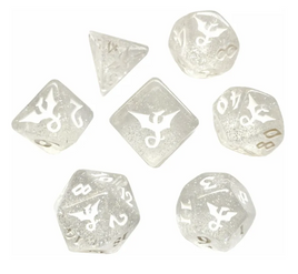Black Oak - Dragon Dice: Silverclaw (glitter) RPG Dice Set