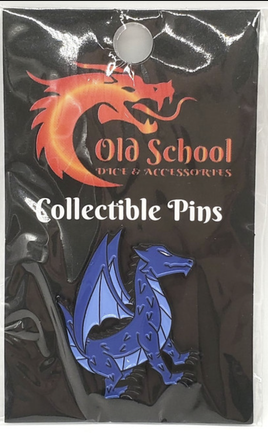 Old School Dice & Accessories Enamel Pin - Blue Dragon