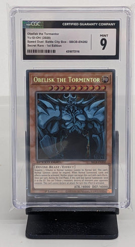 Graded Yu-Gi-Oh - Obelisk the Tormentor #SBCB-EN202 CGC 9 MINT
