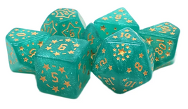 Old School Dice - Rune Dice: Starlight Teal RPG Dice Set