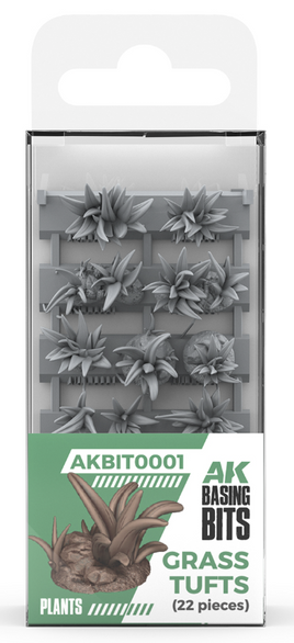 AK Interactive - Basing Bits: Grass Tufts (22 Pieces)