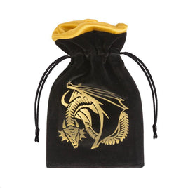 Q Workshop - Dice Bag - Dragon Black & Golden Velour