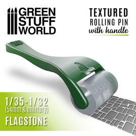 Green Stuff World - Textured Rolling Pin & Handle: Flagstone