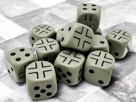 Chessex 29061 - German War Dice Opaque Dark Grey with National Insignia d6 Dice Block (12 Count)