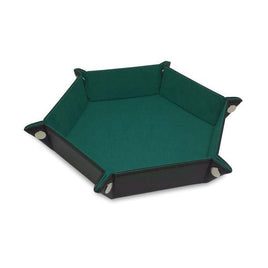 BCW - Dice Tray - Hexagon Leatherette Teal Faux Suede