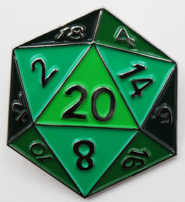 Foam Brain Games Enamel Pin - D20: Green
