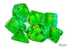Chessex 26466 - Gemini Translucent Green-Teal/yellow Polyhedral RPG Dice Set