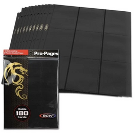 BCW - 9-Pocket Binder Pro Pages Black 10-Pack