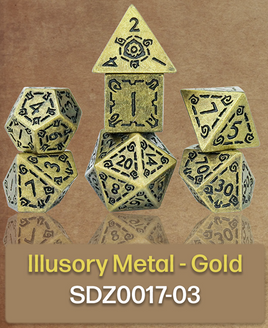 Sirius - Dice - Illusory Metal Gold 7ct Set