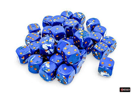 Chessex 24806 - Brush Wavebreak/gold 12mm d6 Dice Block (36 Count)