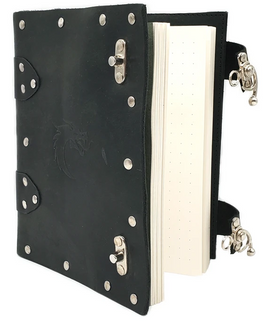 Old School Dice - Leather Adventure Journal - Black